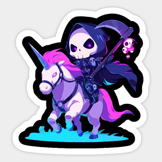 reaper ride unicorn Sticker by StevenBag